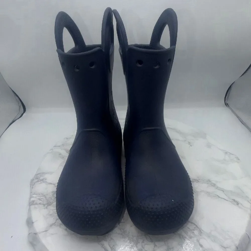 CROCS Navy Blue Kids Handle It Rain Boots-13